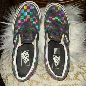 Vans Big Kid Iridescent Checkerboard Slip On